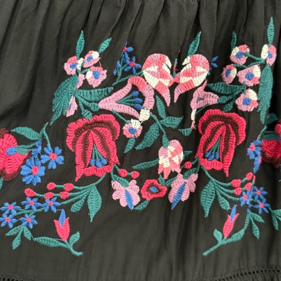 Free People Sunbeams Embroidered Off Shoulder Mini Dress Size Medium - Picture 5 of 8